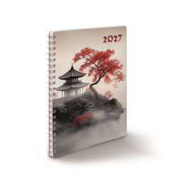 Határidőnapló spirálozott SP1 A/5, heti fehér lapokkal japán Realsystem 2027. Író- irodaszer, papíráru Realsystem