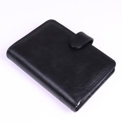 Gyűrűs kalendárium műbőr M méret 135x195 mm  Realsystem fekete Író- irodaszer, papíráru Realsystem