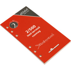 Gyűrűs kalendárium utántöltő csomag  2/500 sárga papíros éves, heti beosztású M mérethez Realsystem Író- irodaszer, papíráru Realsystem