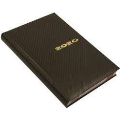 Határidőnapló Carbon A/5, napi fehér lapokkal bronz Realsystem 2026. Író- irodaszer, papíráru Realsystem