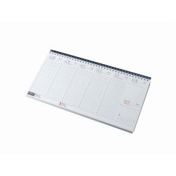 Asztali naptár 320mmx155mm, fehérlapok fekvő kék műbörrel borított tartóval Realsystem 2026. Író- irodaszer, papíráru Realsystem