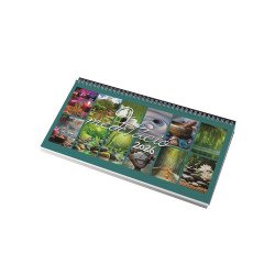 Asztali naptár 320mmx155mm, Meditáció fehérlapok fekvő kék műbörrel borított tartóval Realsystem 2026. Író- irodaszer, papíráru Realsystem