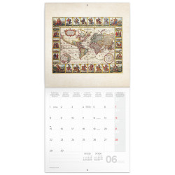 Falinaptár képes lemeznaptár 300x300mm, Antique Maps Realsystem 2026.