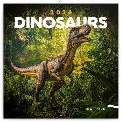 Falinaptár képes lemeznaptár 300x300mm, Dinosaurs Realsystem 2026. Író- irodaszer, papíráru Realsystem