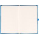 Keménytáblás notesz pontozott vonalozással krémszínű lapokkal leszorító gumiszalaggal Blue 130x210mm, Presco