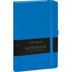 Keménytáblás notesz pontozott vonalozással krémszínű lapokkal leszorító gumiszalaggal Blue 130x210mm, Presco Író- irodaszer, papíráru Presco