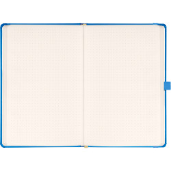 Keménytáblás notesz pontozott vonalozással krémszínű lapokkal leszorító gumiszalaggal Blue 130x210mm, Presco Író- irodaszer, papíráru Presco