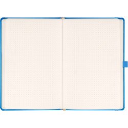 Keménytáblás notesz pontozott vonalozással krémszínű lapokkal leszorító gumiszalaggal Blue 130x210mm, Presco Író- irodaszer, papíráru Presco