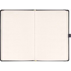 Keménytáblás notesz pontozott vonalozással krémszínű lapokkal leszorító gumiszalaggal Gray 130x210mm, Presco Író- irodaszer, papíráru Presco