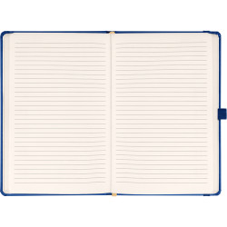 Keménytáblás notesz vonalas krémszínű lapokkal leszorító gumiszalaggal Dark blue 130x210mm, Presco Író- irodaszer, papíráru Presco