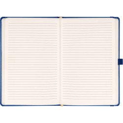Keménytáblás notesz vonalas krémszínű lapokkal leszorító gumiszalaggal Dark blue 130x210mm, Presco Író- irodaszer, papíráru Presco