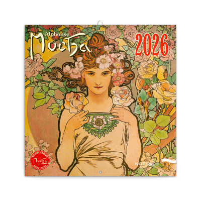 Falinaptár képes lemeznaptár 300x300mm, Alphonse Mucha Realsystem 2026.