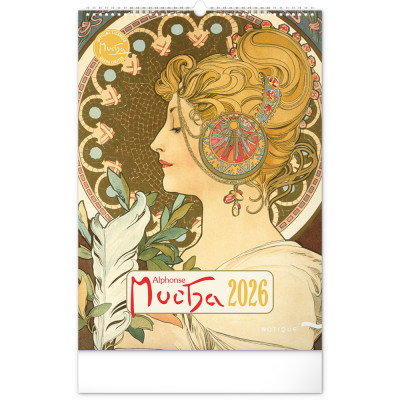 Falinaptár képes  330×460mm Alphonse Mucha  Realsystem 2026.