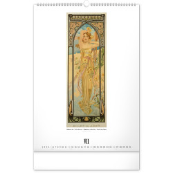 Falinaptár képes  330×460mm Alphonse Mucha  Realsystem 2026.