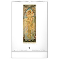 Falinaptár képes  330×460mm Alphonse Mucha  Realsystem 2026. Író- irodaszer, papíráru Realsystem