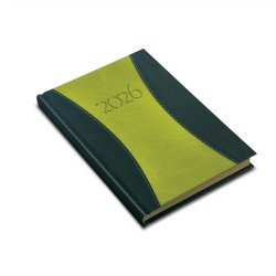 Zsebnaptár álló Prémium B/6, heti krémszínű lapokkal zöld Realsystem 2026. Író- irodaszer, papíráru Realsystem
