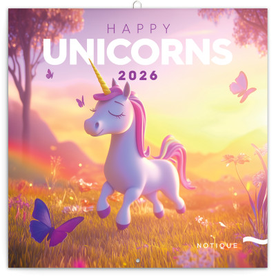 Falinaptár képes lemeznaptár 300x300mm, Happy Unicorns Realsystem 2026.