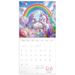 Falinaptár képes lemeznaptár 300x300mm, Happy Unicorns Realsystem 2026.