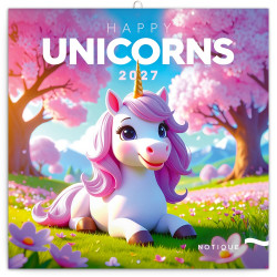 Falinaptár képes lemeznaptár 300x300mm, Happy Unicorns Realsystem 2027.