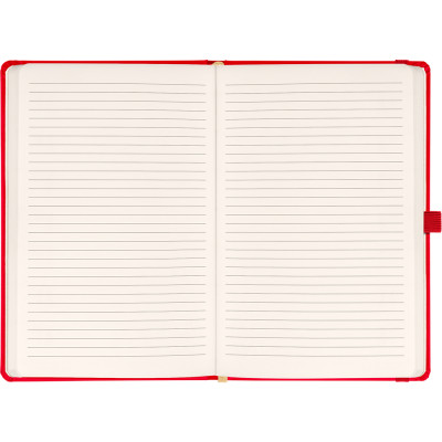 Keménytáblás notesz vonalas krémszínű lapokkal leszorító gumiszalaggal Red 130x210mm, Presco Keménytáblás notesz vonalas krémszínű lapokkal leszorító gumiszalaggal Red 130x210mm, Presco