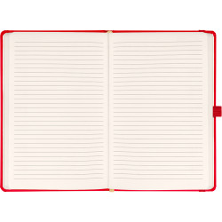 Keménytáblás notesz vonalas krémszínű lapokkal leszorító gumiszalaggal Red 130x210mm, Presco Író- irodaszer, papíráru Presco