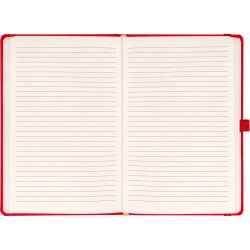 Keménytáblás notesz vonalas krémszínű lapokkal leszorító gumiszalaggal Red 130x210mm, Presco Író- irodaszer, papíráru Presco