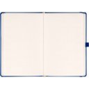 Keménytáblás notesz pontozott vonalozással krémszínű lapokkal leszorító szalaggal Dark blue 130x210mm, Presco