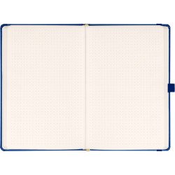 Keménytáblás notesz pontozott vonalozással krémszínű lapokkal leszorító szalaggal Dark blue 130x210mm, Presco Író- irodaszer, papíráru Presco