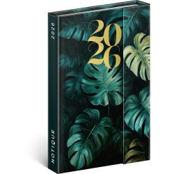 Határidőnapló mágnessel záródó, krémszínű lapokkal Monstera 110×160 mm, Presco Író- irodaszer, papíráru Presco
