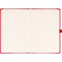 Keménytáblás notesz pontozott vonalozással krémszínű lapokkal leszorító gumiszalaggal Red 130x210mm, Presco