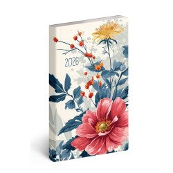 Zsebnaptár álló Flexi, fehér lapokkal floral Realsystem 2026. Író- irodaszer, papíráru Realsystem