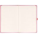 Keménytáblás notesz pontozott vonalozással krémszínű lapokkal leszorító gumiszalaggal Pink 130x210mm, Presco