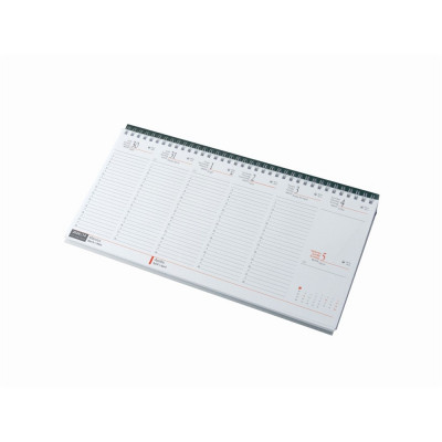 Asztali naptár 320mmx155mm, fehérlapok fekvő zöld műbörrel borított tartóval Realsystem 2027.