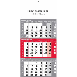 Falinaptár speditőr 1 tömbös 12 lapos 300mmx480mm, üres fejlappal piros Realsystem 2026. Író- irodaszer, papíráru Realsystem