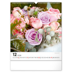 Falinaptár képes  300x340mm Flowers Realsystem 2026. Író- irodaszer, papíráru Realsystem