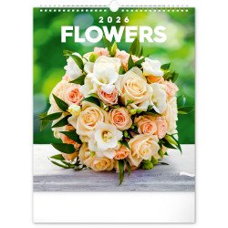 Falinaptár képes  300x340mm Flowers Realsystem 2026. Író- irodaszer, papíráru Realsystem