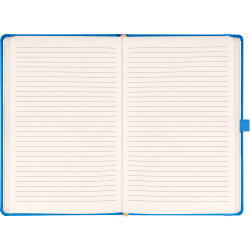 Keménytáblás notesz vonalas krémszínű lapokkal leszorító gumiszalaggal Blue 130x210mm, Presco Író- irodaszer, papíráru Presco