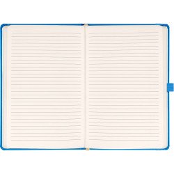 Keménytáblás notesz vonalas krémszínű lapokkal leszorító gumiszalaggal Blue 130x210mm, Presco Író- irodaszer, papíráru Presco