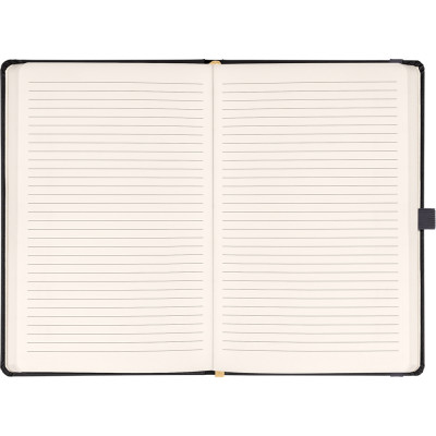 Keménytáblás notesz vonalas krémszínű lapokkal leszorító gumiszalaggal Gray 130x210mm, Presco