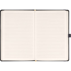 Keménytáblás notesz vonalas krémszínű lapokkal leszorító gumiszalaggal Gray 130x210mm, Presco Író- irodaszer, papíráru Presco