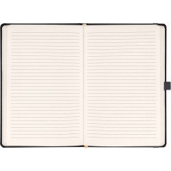 Keménytáblás notesz vonalas krémszínű lapokkal leszorító gumiszalaggal Gray 130x210mm, Presco Író- irodaszer, papíráru Presco