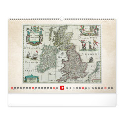 Falinaptár képes  480×330mm Antique Maps Realsystem 2026.