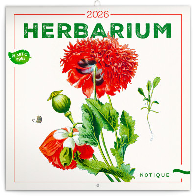 Falinaptár képes lemeznaptár 300x300mm, Herbarium Realsystem 2026.