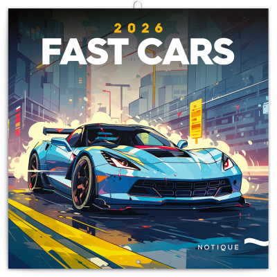 Falinaptár képes lemeznaptár 300x300mm, Fast Cars Realsystem 2026.