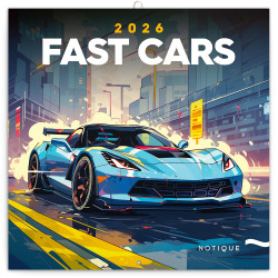 Falinaptár képes lemeznaptár 300x300mm, Fast Cars Realsystem 2026. Író- irodaszer, papíráru Realsystem