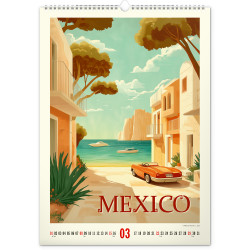 Falinaptár képes  330×460mm Vintage Posters-Tropical Paradise Realsystem 2026. Író- irodaszer, papíráru Realsystem