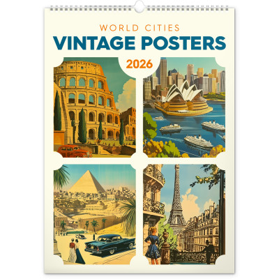 Falinaptár képes  330×460mm Vintage Posters-World Cities Realsystem 2026.