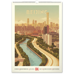 Falinaptár képes  330×460mm Vintage Posters-World Cities Realsystem 2027.