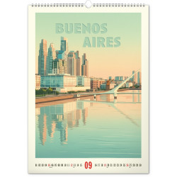 Falinaptár képes  330×460mm Vintage Posters-World Cities Realsystem 2027.