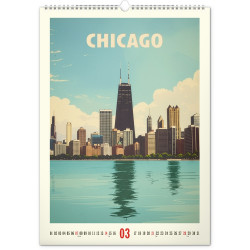 Falinaptár képes  330×460mm Vintage Posters-World Cities Realsystem 2027.